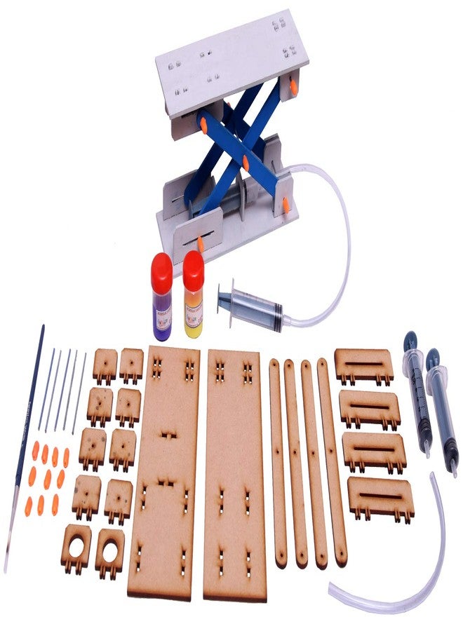 THE CURIOUS BRAIN® Hydraulic/Pneumatic Scissor Lift Working Model- DIY KIT for Girls & Boys- Science FAIR School Model- STEM Learning- Mechanics Working Educational Toy - LAB Model - Image 4